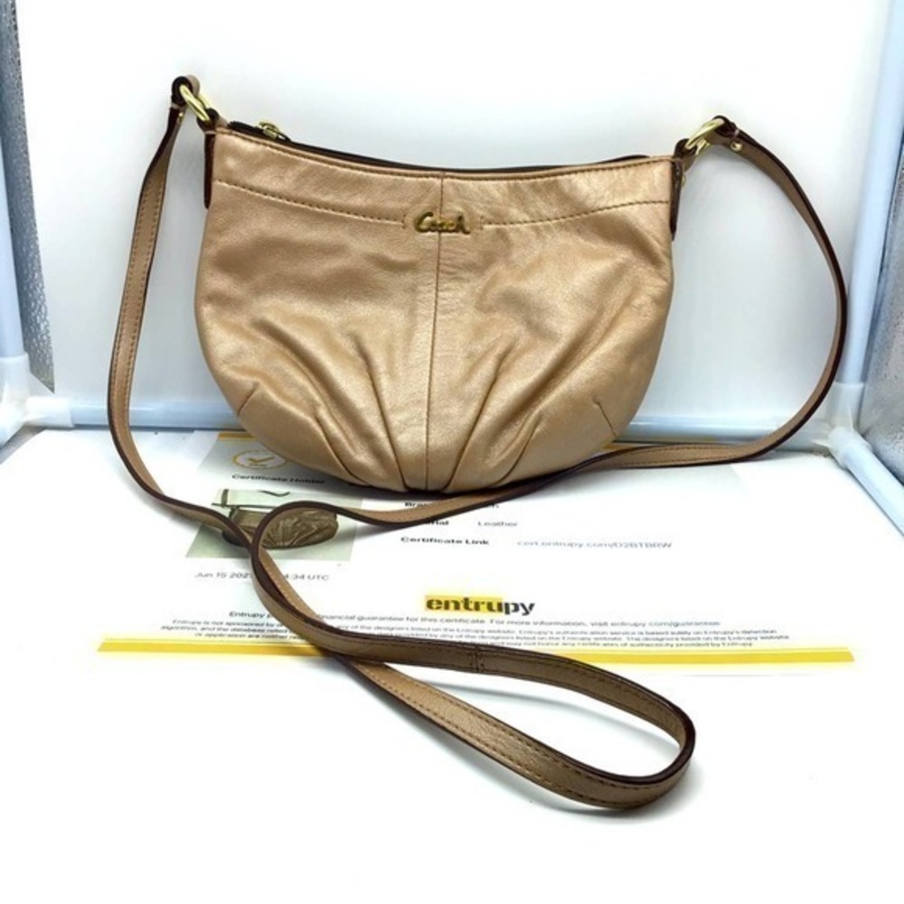 COACH tan leather crossbody or shoulder bag